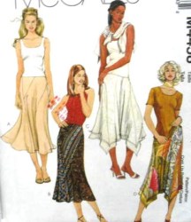 4458 LONG FLARE SKIRTS,UNDERSKIRT,LENGTHS PATTERN 12-18